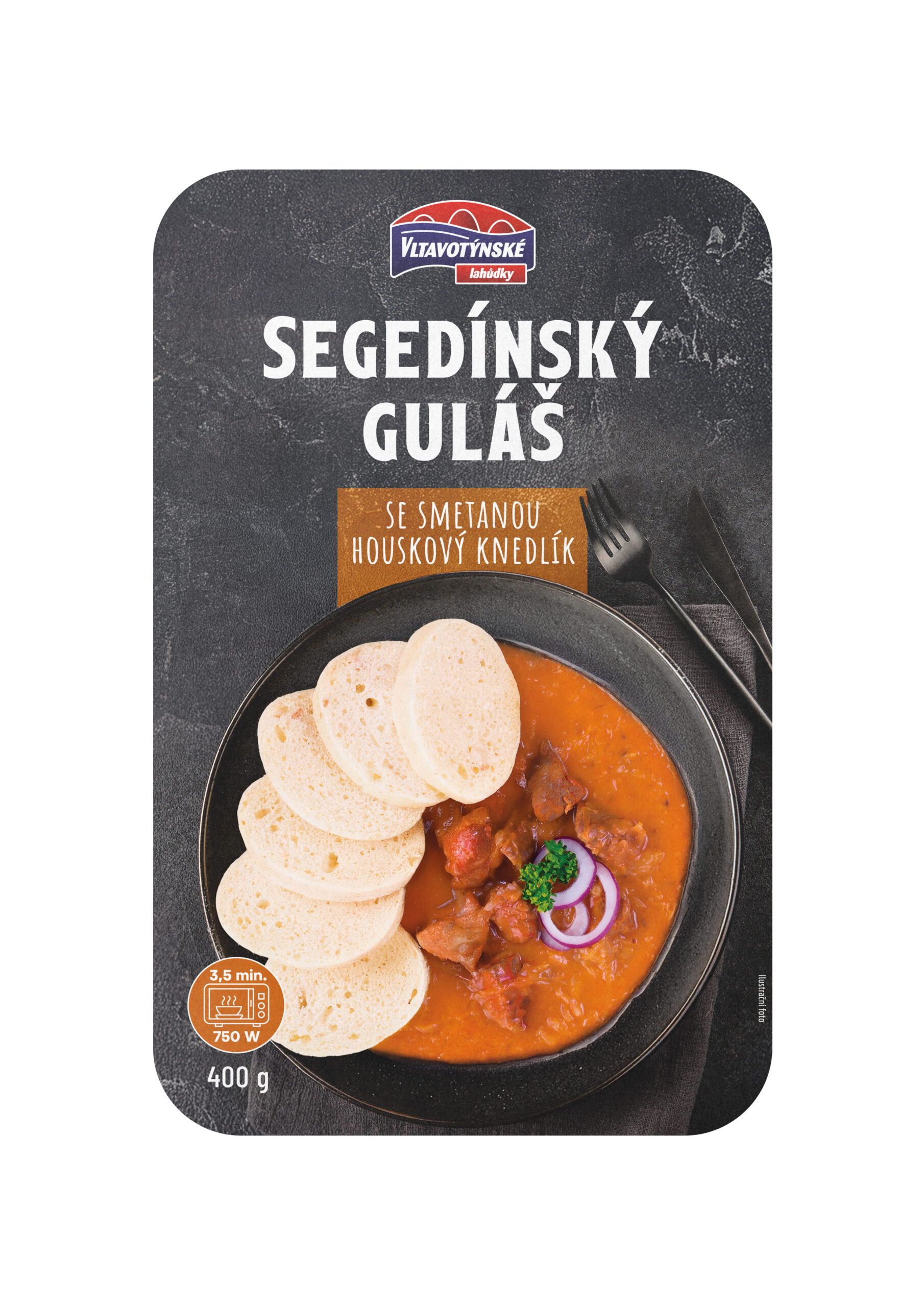 Segedínský guláš, houskový knedlík