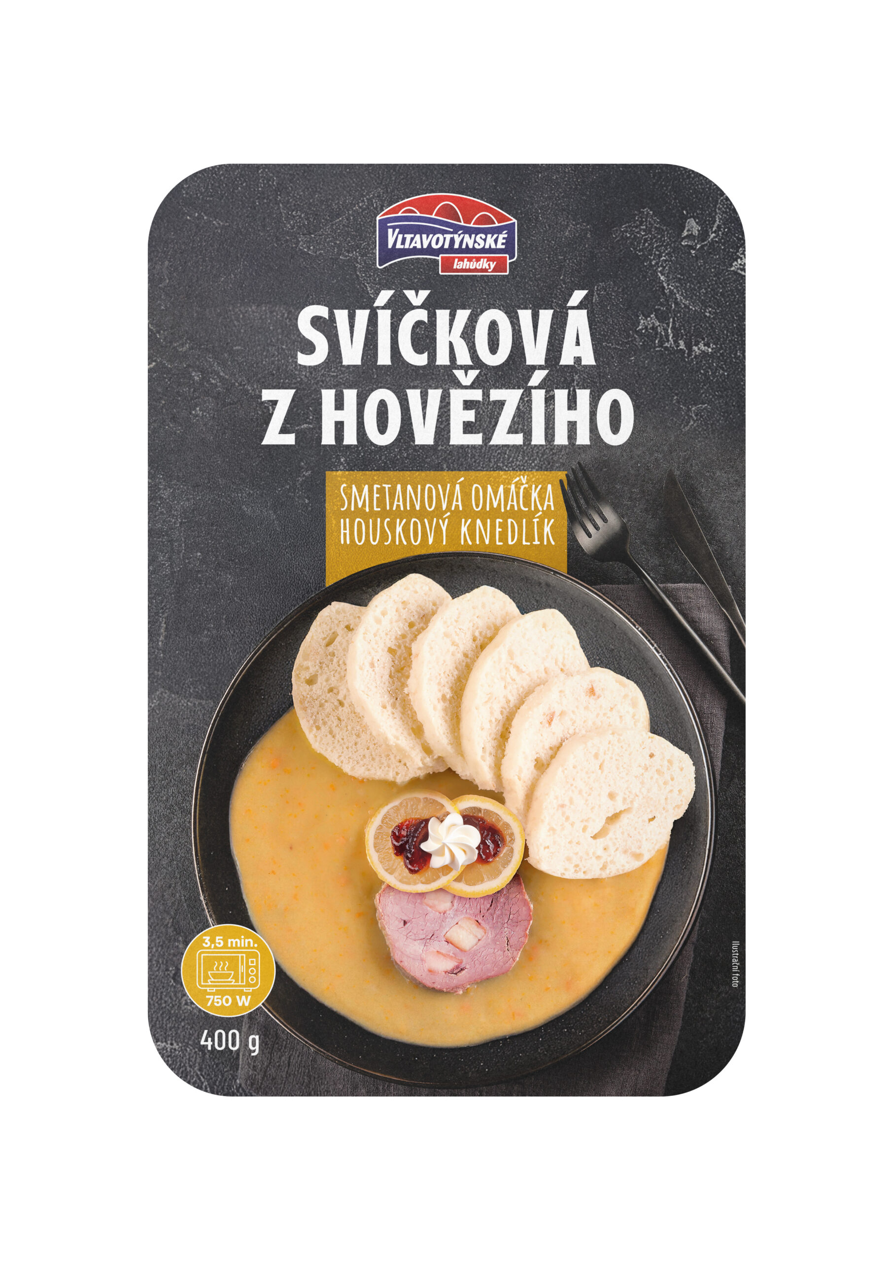 Svíčková z hovězího masa, houskový knedlík