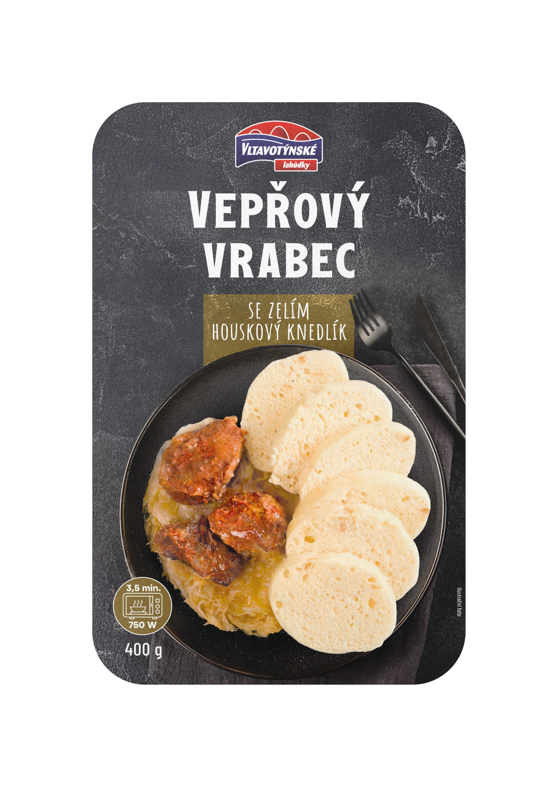 Vepřový vrabec, houskový knedlík, zelí
