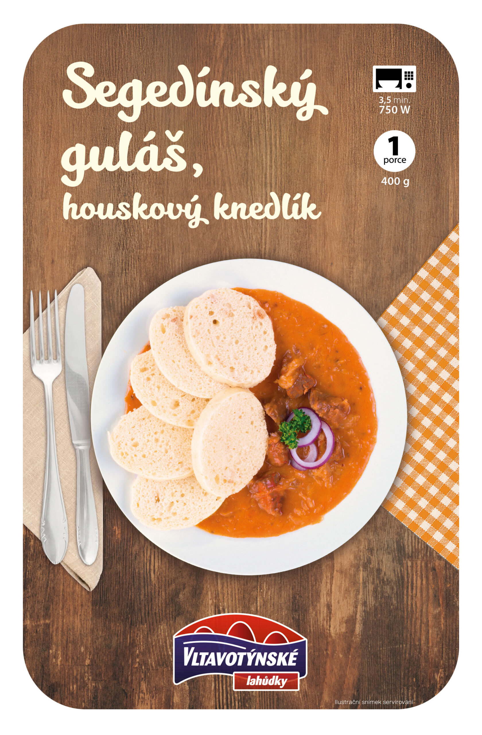 Segedínský guláš, houskový knedlík